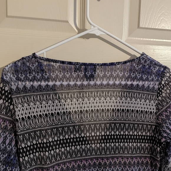 2/$20 Esprit Long Sleeve Patterned Sheer Blouse Size Large - Picture 6 of 10